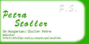 petra stoller business card